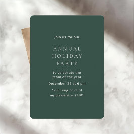 Elegant Dark Green Annual Holiday Party Einladung