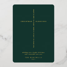 Elegant Dark Green Scripture Cross