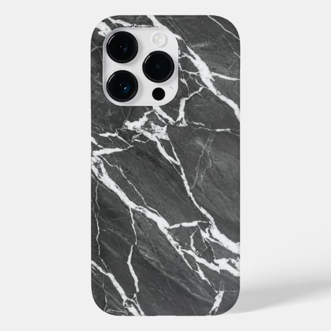 Elegant Dark Grey Marble Texture iPhone Case (Rückseite)