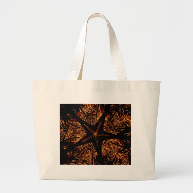 Elegant Dark Kaleidoscopic Design Black Brown Star Jumbo Stoffbeutel (Vorne)