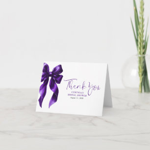 Elegant Dark Lila Bow Brautparty Vielen Dank Dankeskarte