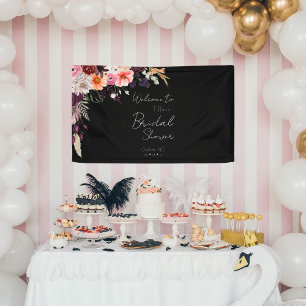 Elegant Dark Moody Welcome Brautparty Banner