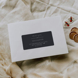 Elegant Dark Navy Gray Rücksendeadresse Adressaufkleber