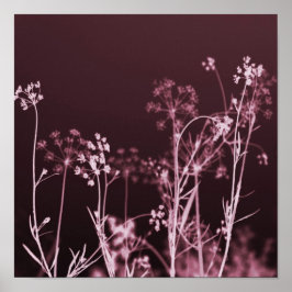 Elegant Dark Red Floral Abstrakt Poster