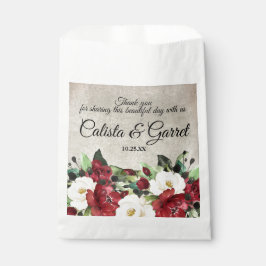 Elegant Dark Red Floral Goth Wedding Vielen Dank Geschenktütchen