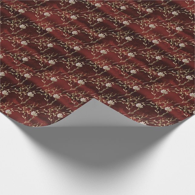 Elegant Dark Red Marsala Geschenkpapier (Ecke)