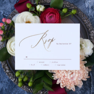 Elegant Dark Red Plum Burgundy Gold Die Hochzeit RSVP Karte