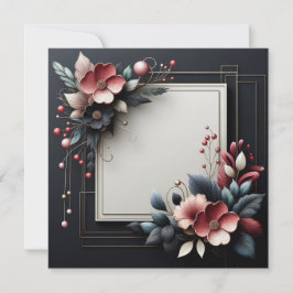 Elegant Dark themed Floral Einladung