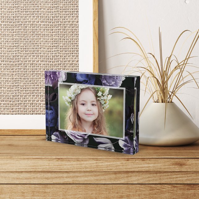 Elegant Dark Violet Floral Fotoblock (Von Creator hochgeladen)