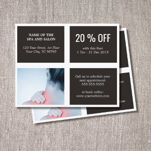 Elegant Dark White Blue Photo Massage Therapist Flyer