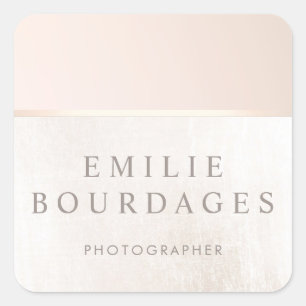 Elegant Day Spa and Salon Blush Pink White Marble Quadratischer Aufkleber