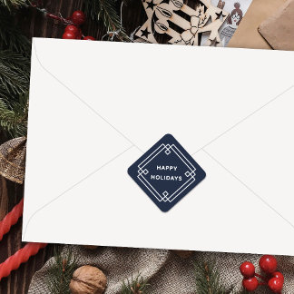 Elegant Deco Frame Happy Holidays Diagonal Sticker