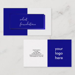 Elegant Deep Blue Modern Visitenkarte
