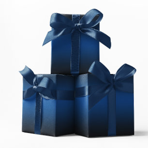 Elegant Deep Blue und Black Ombre Geschenkpapier