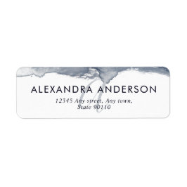 Elegant Deep Gray Navy Wasserfarbe Monogram Minima