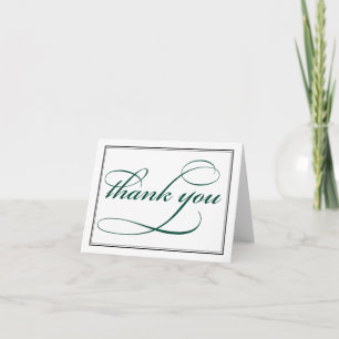 Elegant Deep Green Script Dankeschön Note Card Dankeskarte