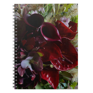 Elegant Deep Moody Burgundy Calla Lily Notebook Notizblock
