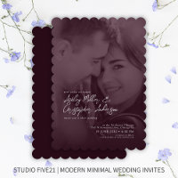 Elegant Deep Plum Duotone Foto Wedding