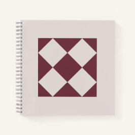 Elegant Deep Plum & Pearl Grey Geometric Notebook Notizbuch