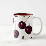Elegant Deep Red Cherry Pattern Two-Tone  Mug Zweifarbige Tasse<br><div class="desc">Add a touch of sweetness to your day with this Elegant Cherry Pattern Coffee Mug. Featuring a beautiful repeating pattern of rich, deep red cherries with a polished, artistic finish, this mug is perfect for anyone who loves modern fruit motifs and classic aesthetics. The interior is finished in a bold,...</div>