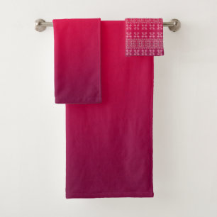 Elegant Deep Rich Pink Badhandtuch Set