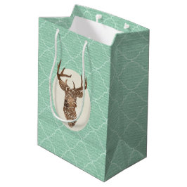Elegant Deer Antlers Rustic Country Wedding Mittlere Geschenktüte