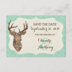 Elegant Deer Antlers Rustikales Land Save the Date