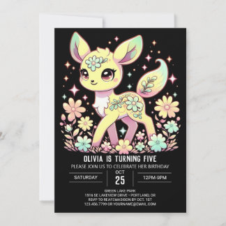 Elegant Deer Digital Geburtstag Einladung