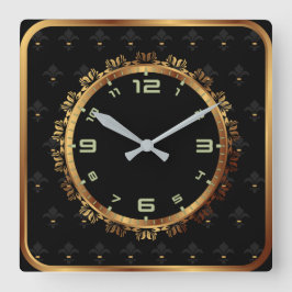 elegant dekoriert quadratische wanduhr
