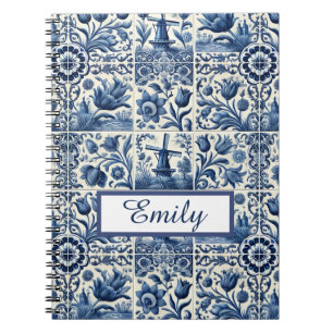Elegant Delft Tiles Personalisiert Notizblock