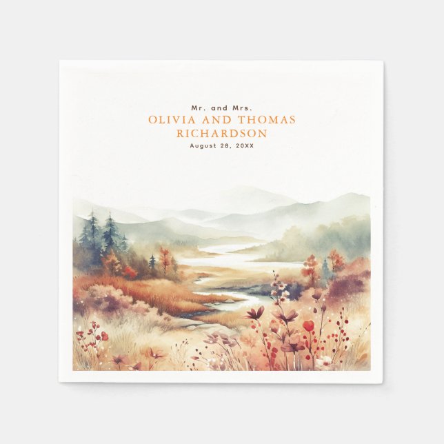 Elegant Delicate Fall Nature Serviette (Vorderseite)