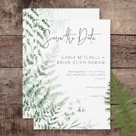 Elegant Delicate Greenerity Ferns Wedding Save The Date