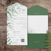 Elegant Delicate Greenery Ferns QR Code