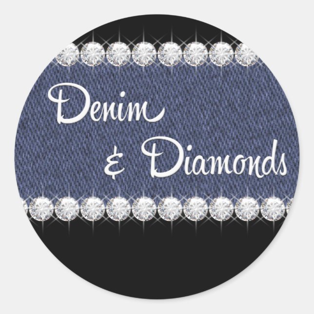 Elegant Denim und Diamonds Stickers (Vorderseite)