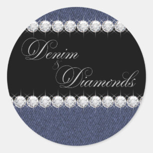Elegant Denim und Diamonds Stickers