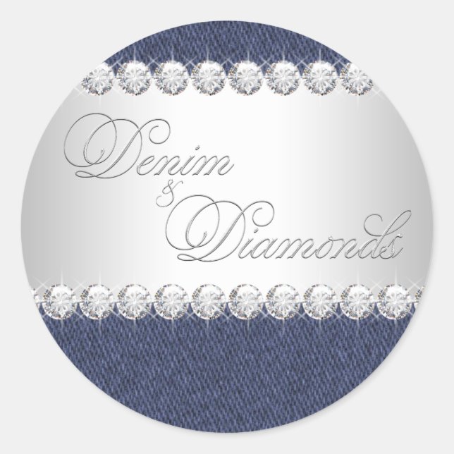 Elegant Denim und Diamonds Stickers (Vorderseite)