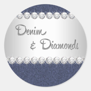 Elegant Denim und Diamonds Stickers