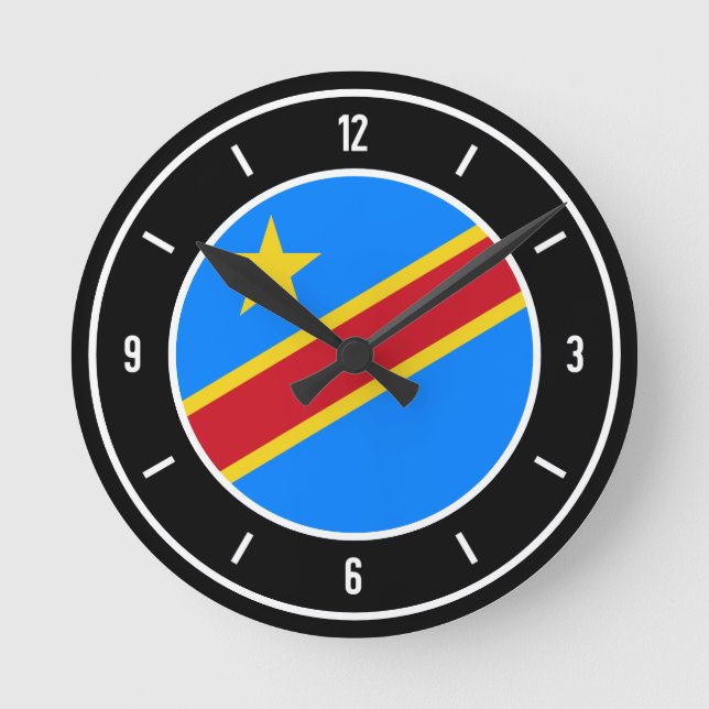 Elegant der Demokratischen Republik Kongo Runde Wanduhr (Vorderseite)