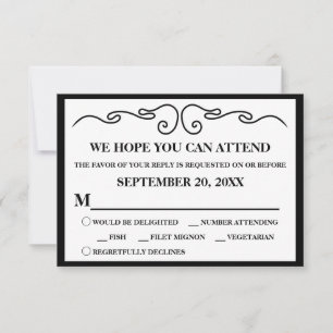 Elegant "Der Kuss" RSVP Version 1 Karte