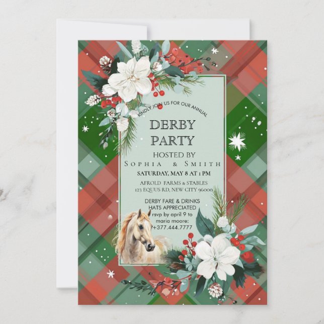 Elegant Derby Party Horse Invitation Card Einladung (Vorderseite)
