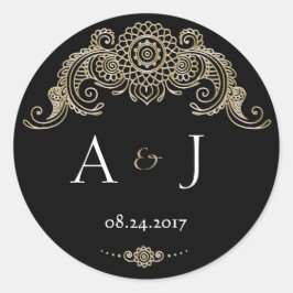 Elegant Design Rundaufkleber schwarz Runder Aufkleber