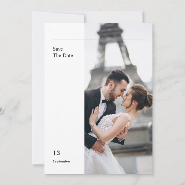 Elegant Destination Wedding Photo Save The Date Einladung (Vorderseite)