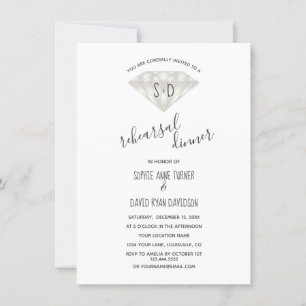 Elegant Diamond Calligraphy Probe Dinner Einladung