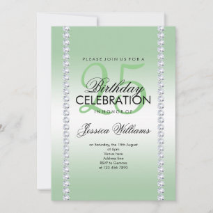 Elegant Diamond Jeweled Emerald Birthday Einladung