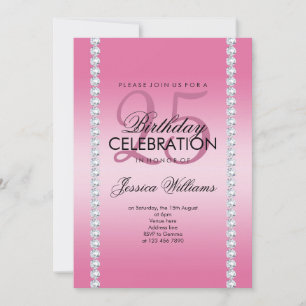 Elegant Diamond Jeweled Pink Geburtstag Einladung