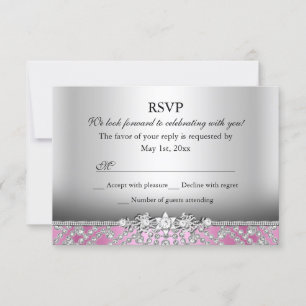 Elegant Diamond Pink UAWG RSVP Karte