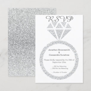 ELEGANT DIAMOND RING GLITZER UAWG EINLADUNG