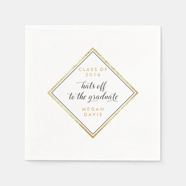Elegant Diamond Shape Abschluss Napkin Serviette (Vorderseite)