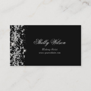 Elegant Diamond Sparkle Black Visitenkarte