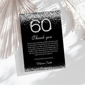 Elegant Diamonds 60. Geburtstag Danke Karte